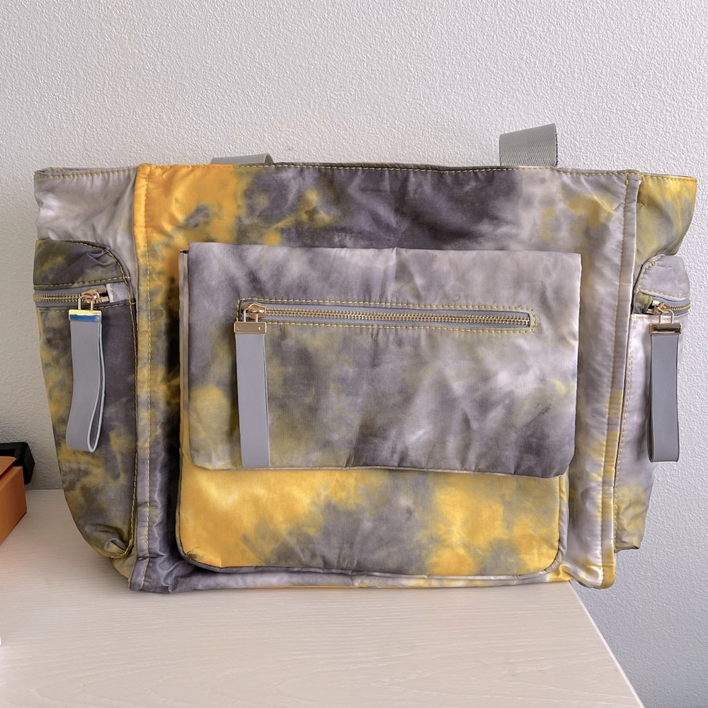 Gray & Yellow Tie-Dye Tote Bag - Stylish Everyday Carry